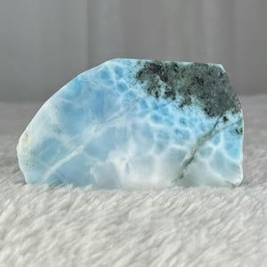 Ocean Blue Larimar Slab 104g, Dominican Republic Gemstone, Rough Blue Crystal,