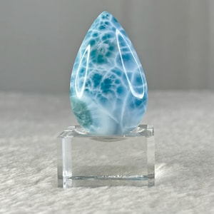 Larimar Cabochon 17g, AAAA+ Poliert Blau Ozean Muster Edelstein aus der Dominikanischen Republik