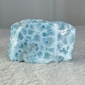 Larimar Stein 203g, polierter Ocean Blue Freeform Kristall, Dominikanischer Edelstein,