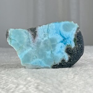 Blue Larimar Specimen 289g, Semi-Polished Crystal, Rare Dominican Minerals,