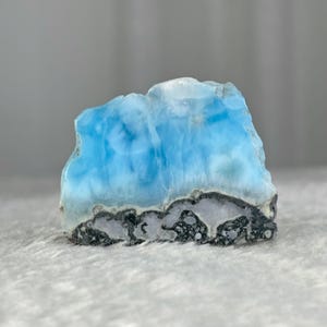 Blue Larimar Specimen 50g, AAA Semi-Polished Dominican Republic Crystal,