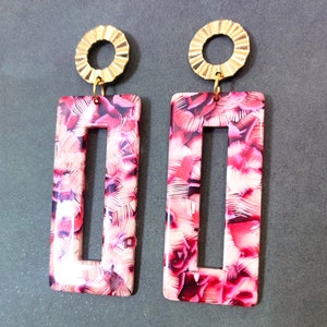 Stainless steel dangling earrings