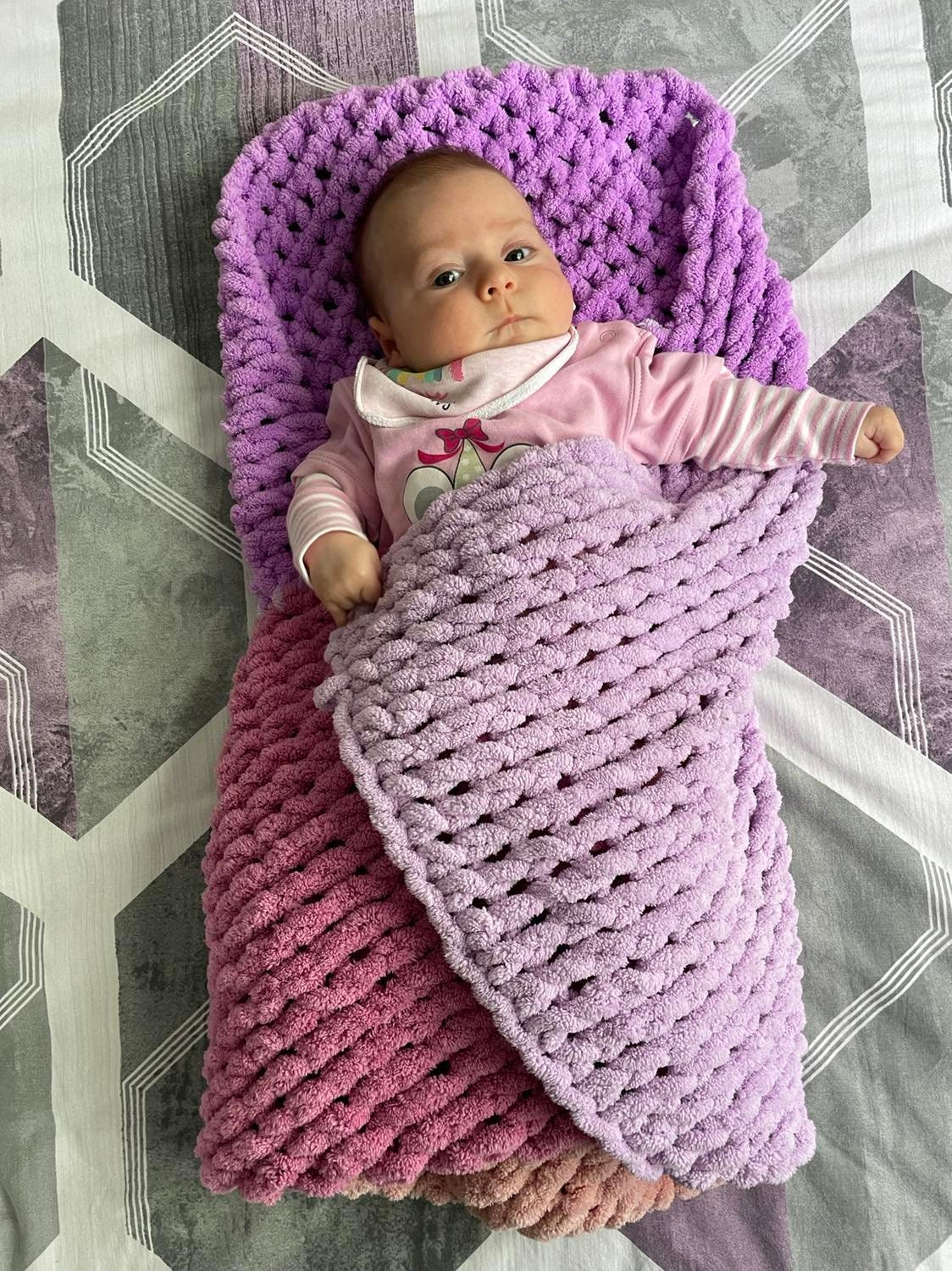 Puffy Baby Blanket for Baby Shower Gift Soft Cozy Bed Runner Sofa Throw Blanket Handknitted Chunky Crochet Blanket 9070cm Etsy