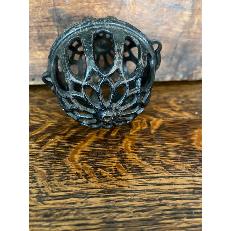 Antique Cast Iron String Holder Cage Filigree Twine Dispenser Farmhouse ...