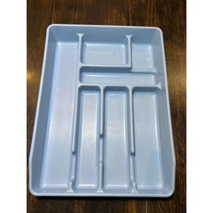 VTG Rubbermaid Light Blue Silverware Drawer Organizer Tray 6 Section Granny image 1