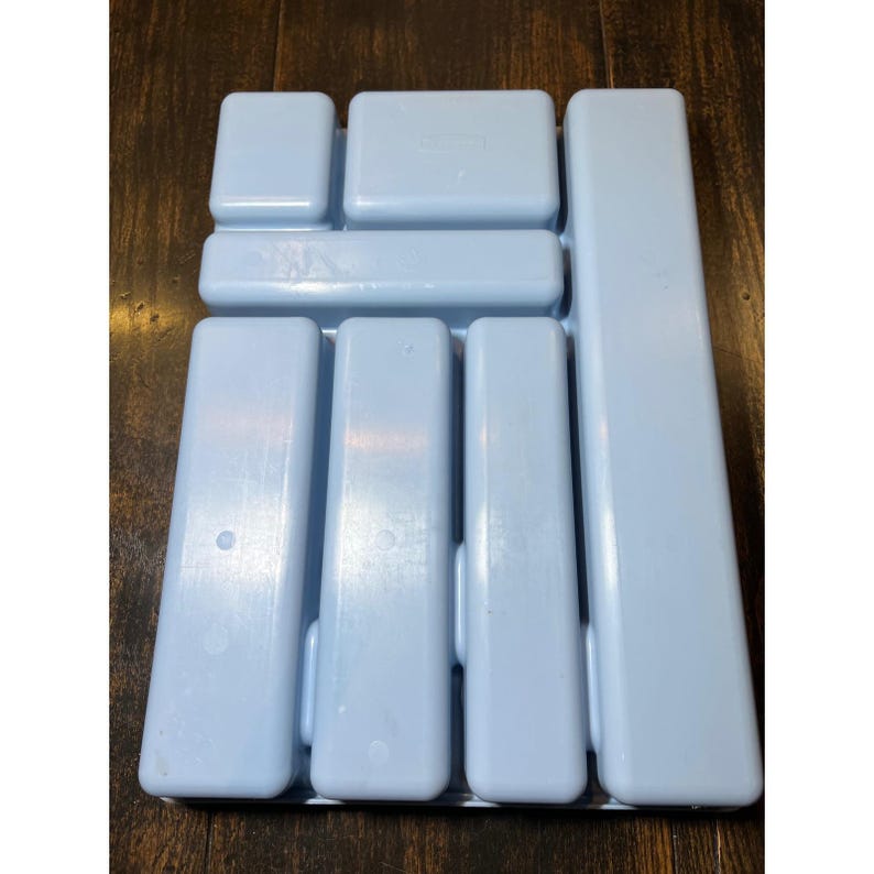 VTG Rubbermaid Light Blue Silverware Drawer Organizer Tray 6 Section Granny image 2