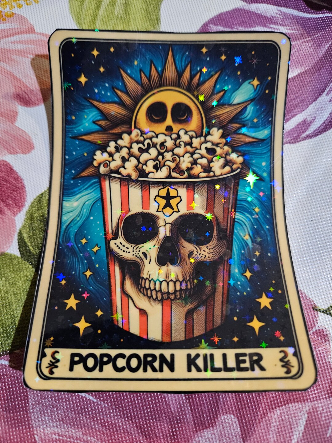 Holographic Popcorn Killer Sticker - Etsy