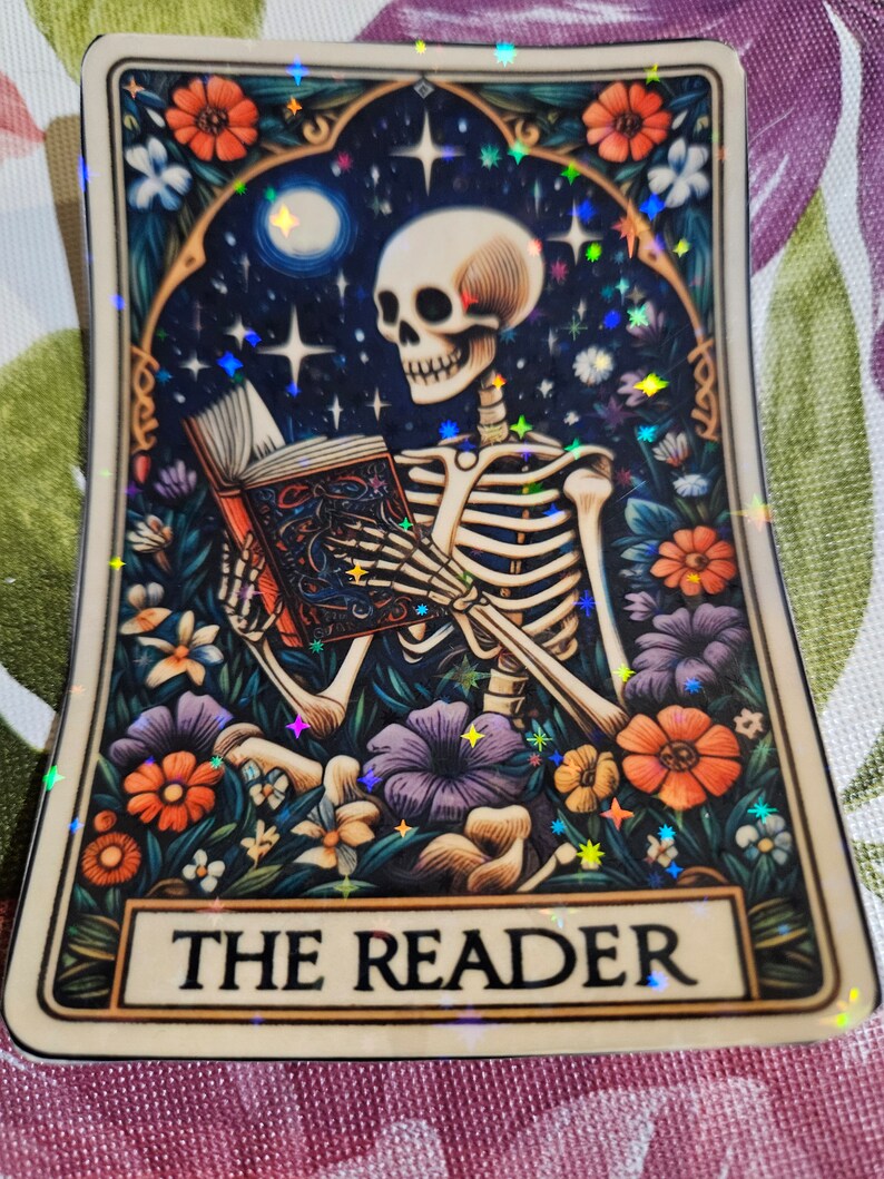 Holographic the Reader Sticker - Etsy
