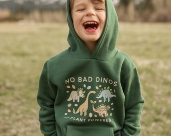 Girls/Boys Hoodie - Dinosaur/Animal Inspired Graphic - Ethically Sourced Clothing. Choice of Colors