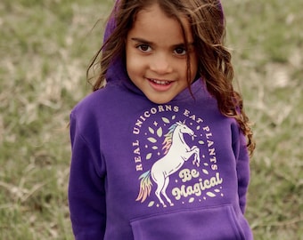 Toddler Hoodie - Real Unicorns Eat Plants - Ethical Clothing