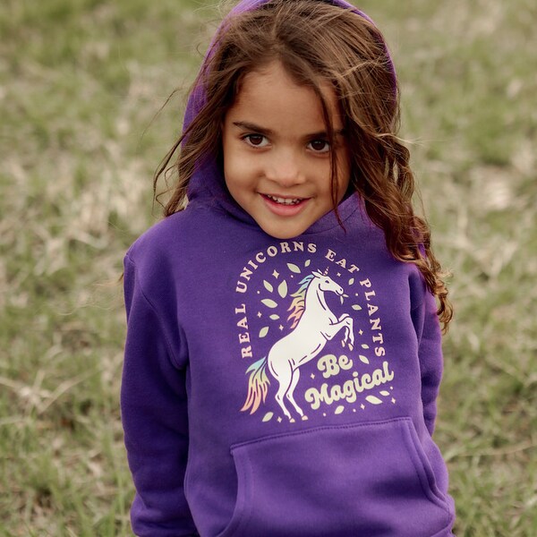 Toddler Hoodie - Real Unicorns Eat Plants - Ethical Clothing