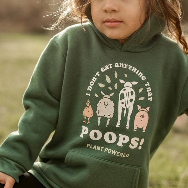 Youth Hoodie - I Don’t Eat Anything That Poops - Ethical Clothing