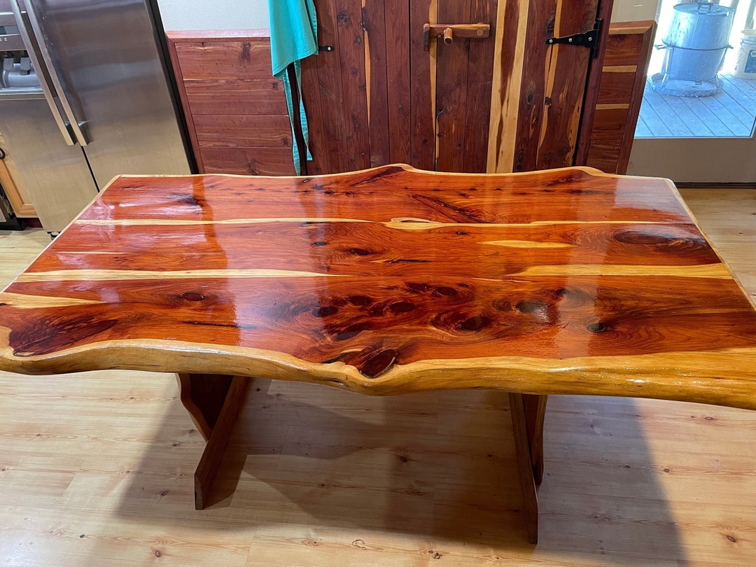 Live Edge Red Cedar Dining Room Table Etsy