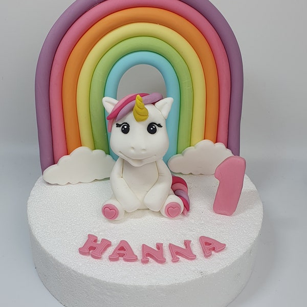 Fondant Figur Kuchendeko Einhorn Regenbogen Mädchen Rainbow Unicorn Tortendeko Geburtstag Onlineshop http://www.creativebyvio.de