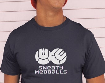 Camiseta sudorosa de Medballs, camiseta de humor CrossFit, regalo de entrenador, regalos de gimnasio para él, entrenamiento divertido, camiseta de gimnasio, camiseta de fitness, camiseta de entrenamiento
