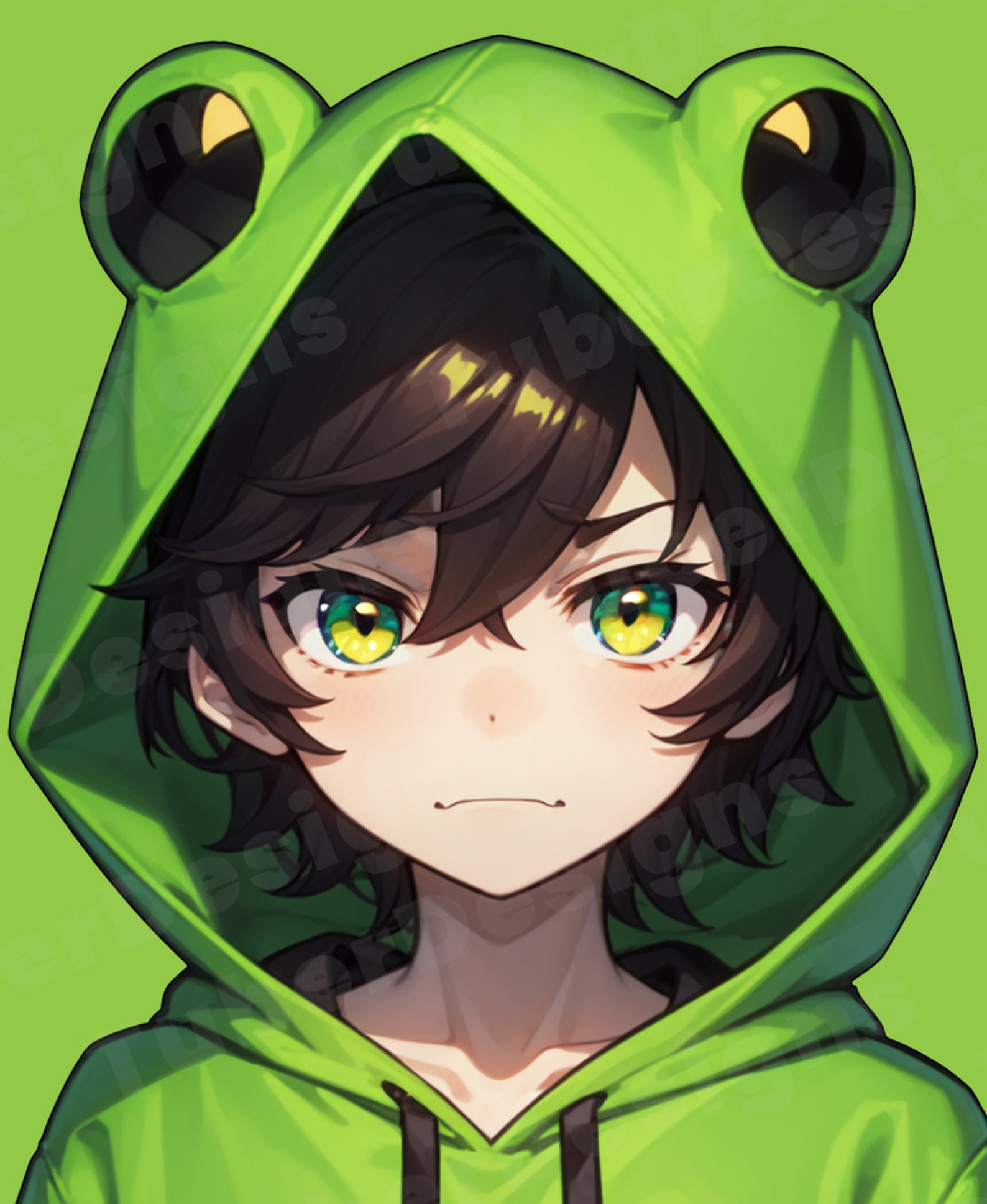 Vtuber Rana Modelo PNGTuber lindo / Modelo PNGTuber prediseñado de niño rana ...