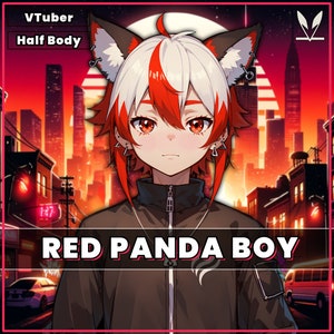 VTuber - Niño panda rojo / live2d / vtube studio / Animal / Streamer / Zorro / Modelo animal / Masculino / Avatar de Twitch