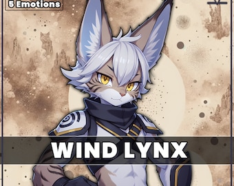 PNGTuber - Whirlwind Lynx Furry with 5 Expressions ready to go. Good For streaming as a 2D boy male pngtuber