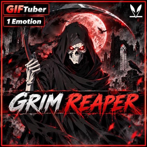 GIFTuber Grim Reaper 2D premade mode with 1 Emotion for streaming | Veadotube | Halloween | horror scary pngtuber
