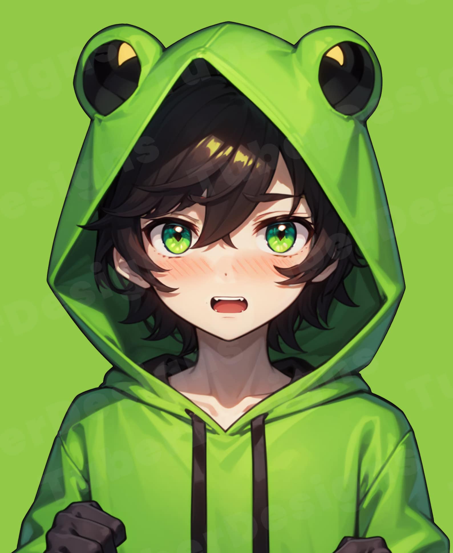 Vtuber Rana Modelo PNGTuber lindo / Modelo PNGTuber prediseñado de niño rana ...