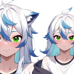 blue wolf vtuber custom colors