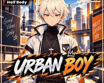 Modello VTuber predefinito - Urban Boy per vtube studio come un fantastico vtuber maschio a mezzo corpo personalizzabile e colorato, realizzato in live 2d