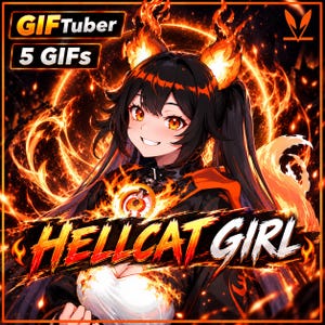 Eldkattflicka GIFTuber – Hellcat djurstreamer, 5 uttryck bild 1
