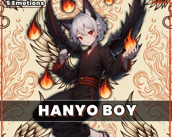 PNGTuber - Cute Hanyo Boy / 5 Expressions / Animal / Streamer / half demon / Animal Model / Veadotube / pngtuber / Male
