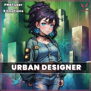 PNGTuber - Mika Haru with 5 Expressions ready to go. Good For streaming as a 2D girl pngtuber