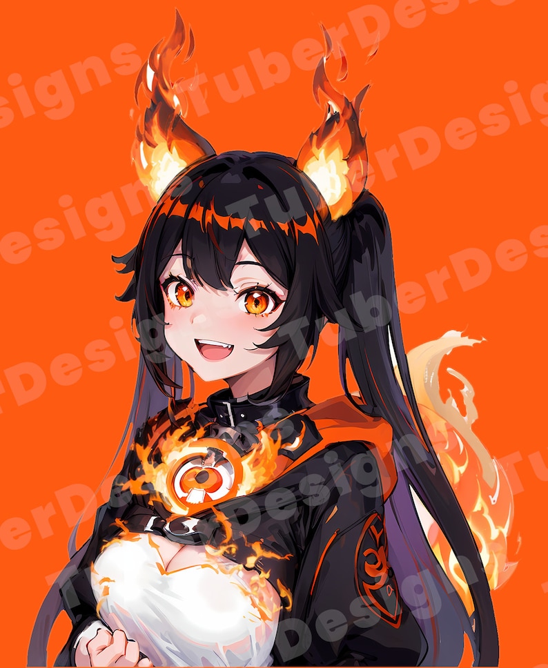 Eldkattflicka GIFTuber – Hellcat djurstreamer, 5 uttryck bild 8