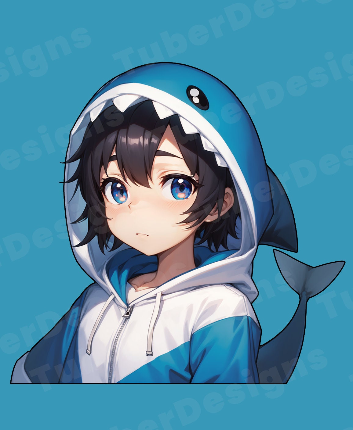 Pngtuber Shark Boy With 5 Expressions Ready to Go. Good for Streaming as a 2D Male Pngtuber Etsy