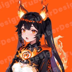 Eldkattflicka GIFTuber – Hellcat djurstreamer, 5 uttryck bild 7