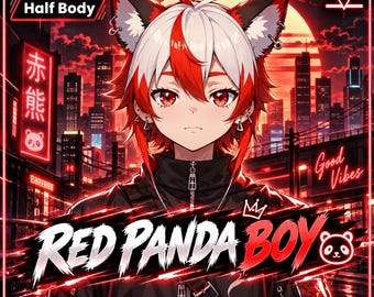 レッサーパンダボーイVTuberモデル – Live2D、VTube Studio