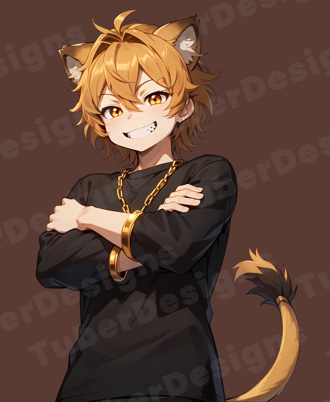 Pngtuber Lion Boy 2D Premade Model With 5 Emotions for Streaming ...