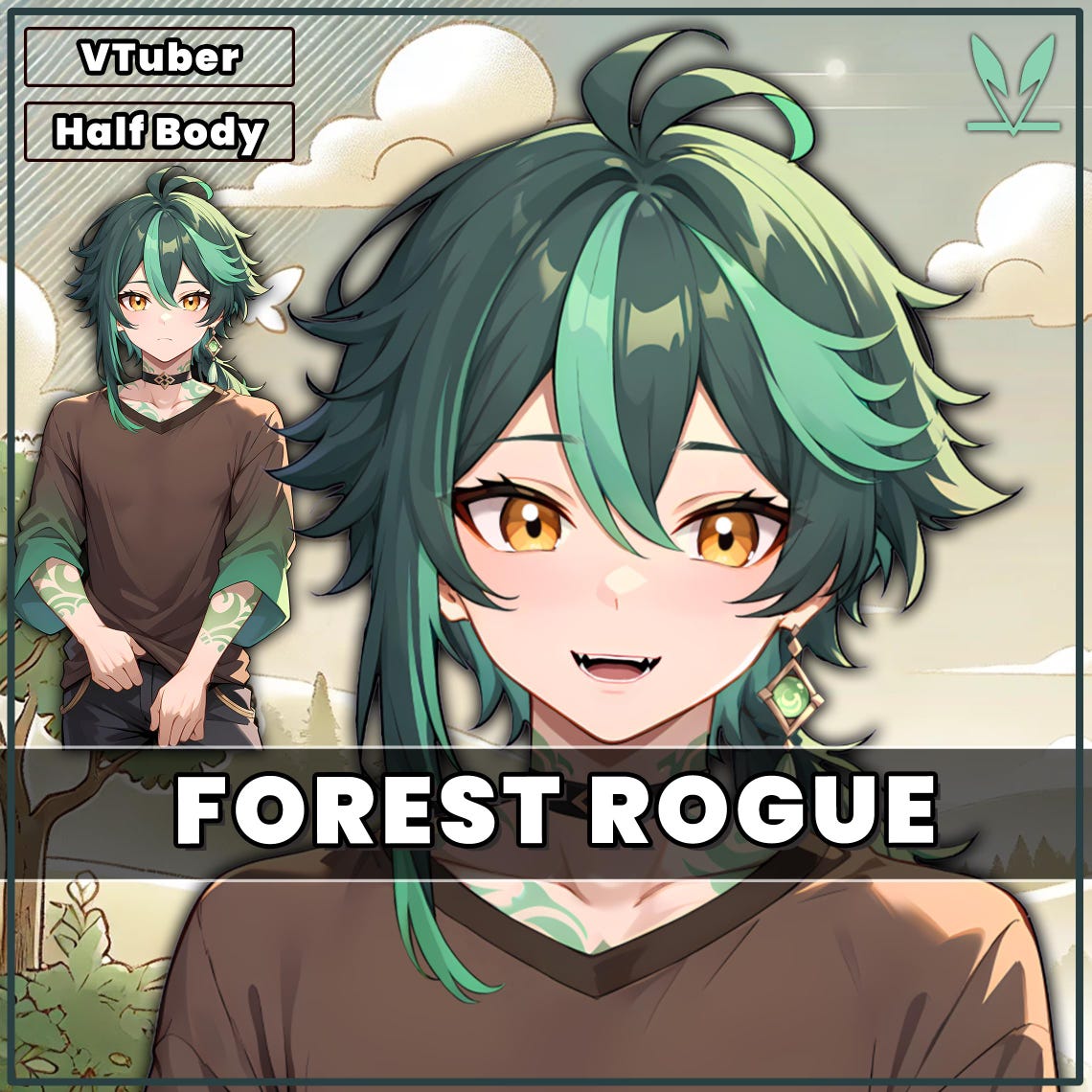 Vtuber listo para usar, Forest Rogue Boy - Modelo prefabricado y ...