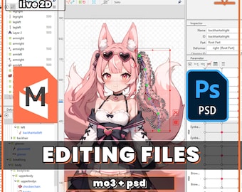 Live2D and Photoshop file package - Get the Editing files for your vtuber model - mo3 and psd - Unlock Full Control