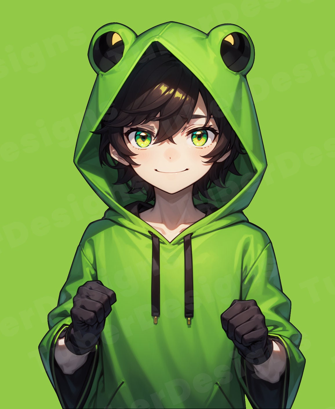 Vtuber Rana Modelo PNGTuber lindo / Modelo PNGTuber prediseñado de niño rana ...