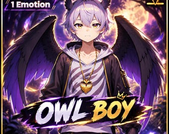 Live2D VTuberモデル – VTube Studio用のフルリグ付きフクロウ少年