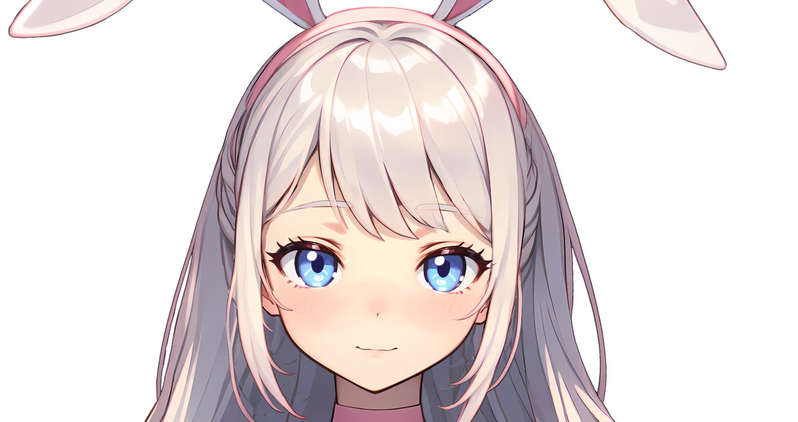 Vtuber - Cute Bunny Girl for Vtube Studio as a Pink, White Half Body ...