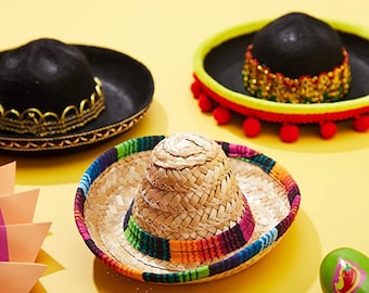 Set of 8 Mini Mexican Sombreros
