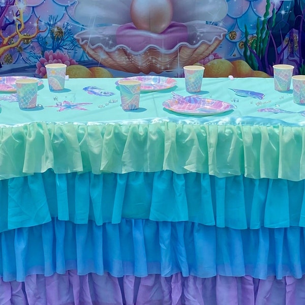 5 layer Chiffon Unicorn/Mermaid Table skirt