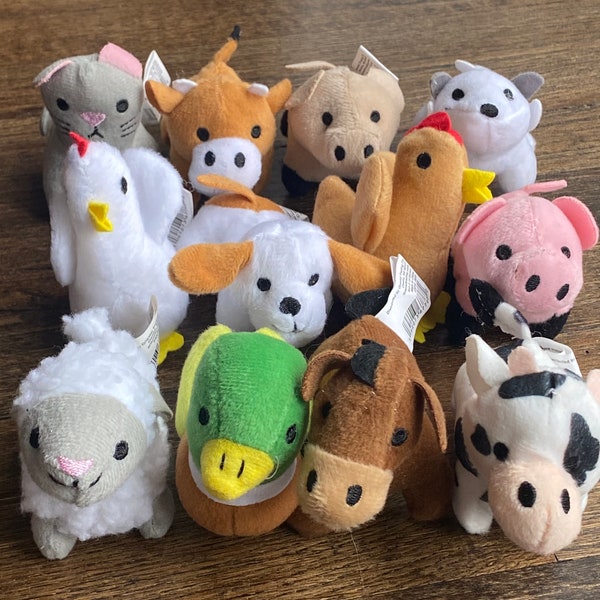 Mini Plush Farm Animal Party Favors