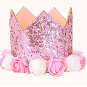 Pink birthday crown