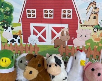 Mini Plush Farm Animal Party Favors Set of 12 — Barnyard Birthday Party Favor — Kids Goody Bag Stuffers — Farm Theme