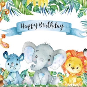 Jungle theme birthday backdrop