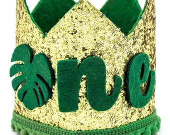 Wild One Birthday Crown — Jungle Safari First Birthday Hat — Velcro Adjustable Free Shipping