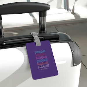 Miami Sports Cascade Saffiano Polyester Luggage Tag, Rectangle