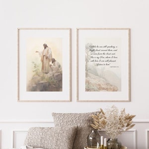Jesus Wallart, Set of 2 Art Prints, Bible Art, Scripture Painting, Scripture Wall Art, Wall Art Digital Print, Instant Download