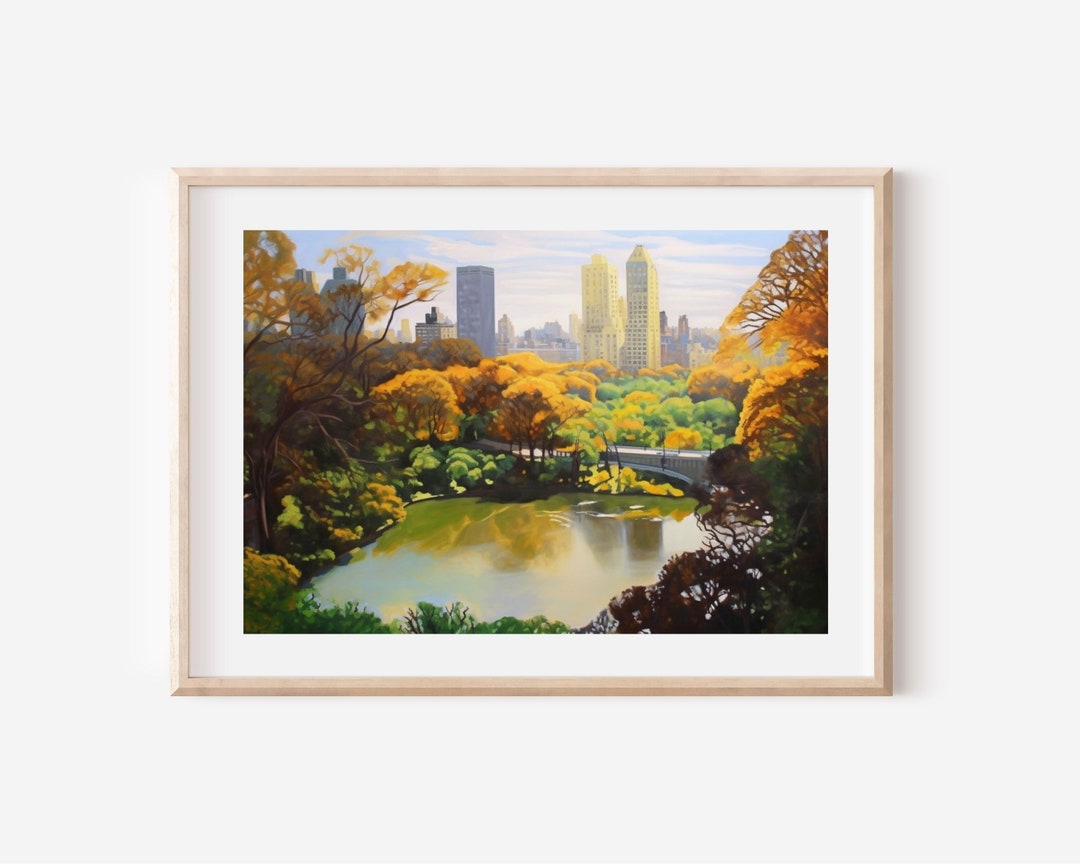 New York Wall Art Central Park New York Painting Original Oil Painting