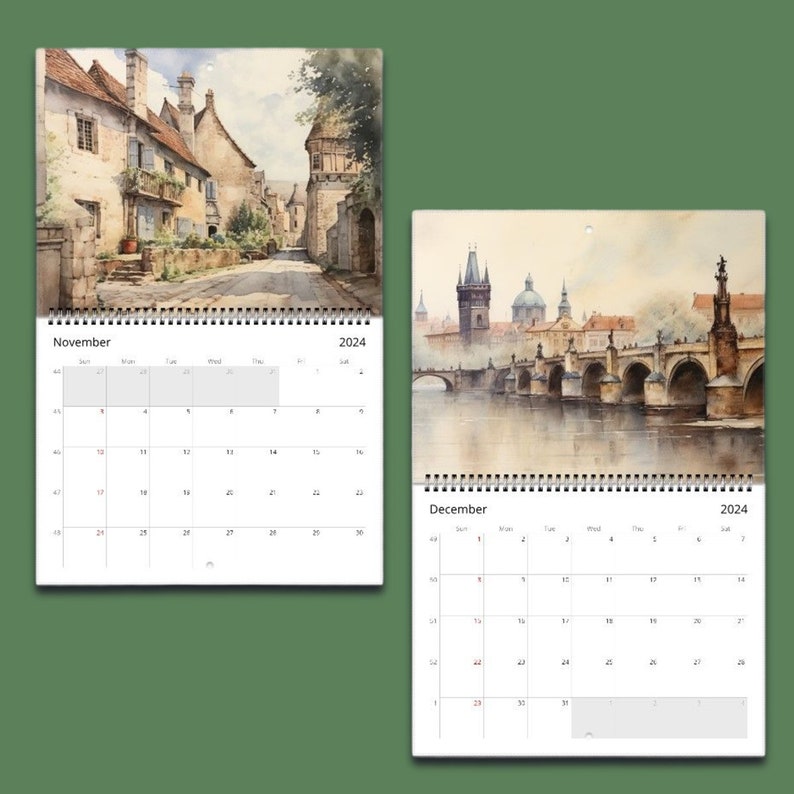 Vintage Destination Wall Calendar Vintage Wall Calendar 2024 Etsy
